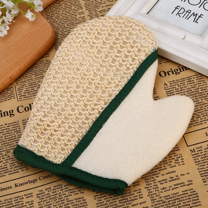 

Wholesale Sisal glove linen Sponge Natural fiber bath towel practical shower gloves mitt