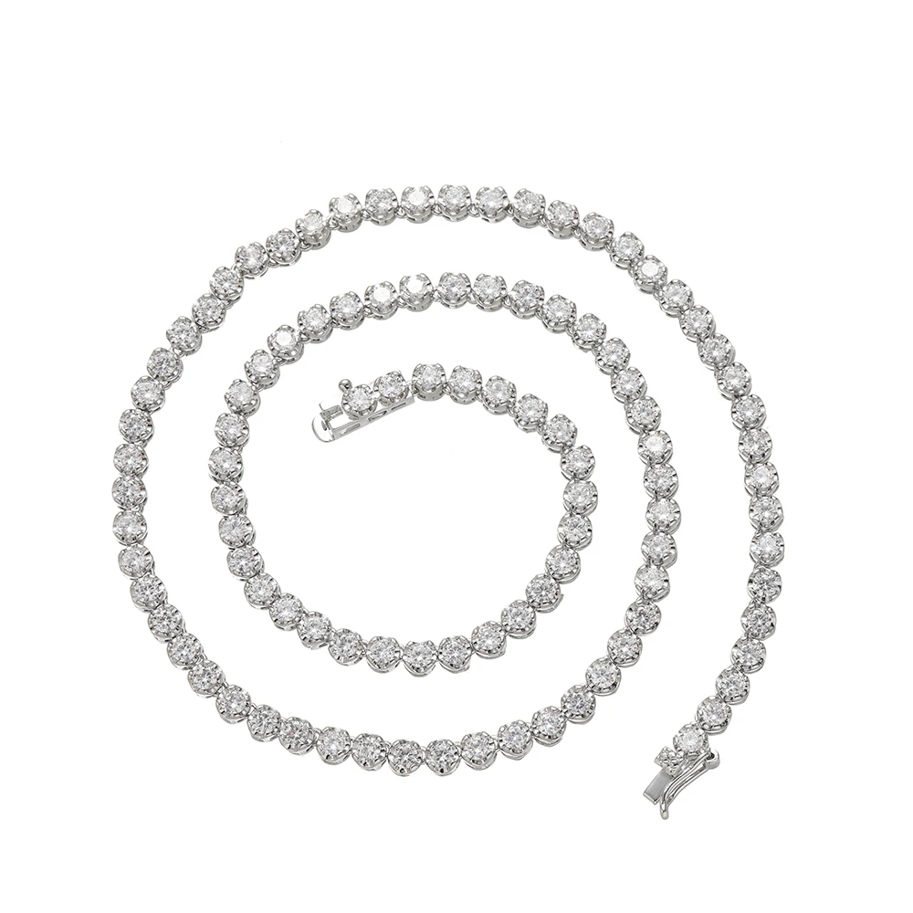 BC161 3MM Wide Tennis Chain Necklace Men and Women Fashion Jewelry Party Gift