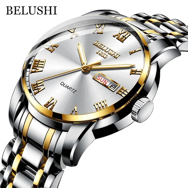 

BELUSHI 556 New Men's Quartz Watch Luxury Automatic Waterproof Watches Stainless Steel Trend, According to reality