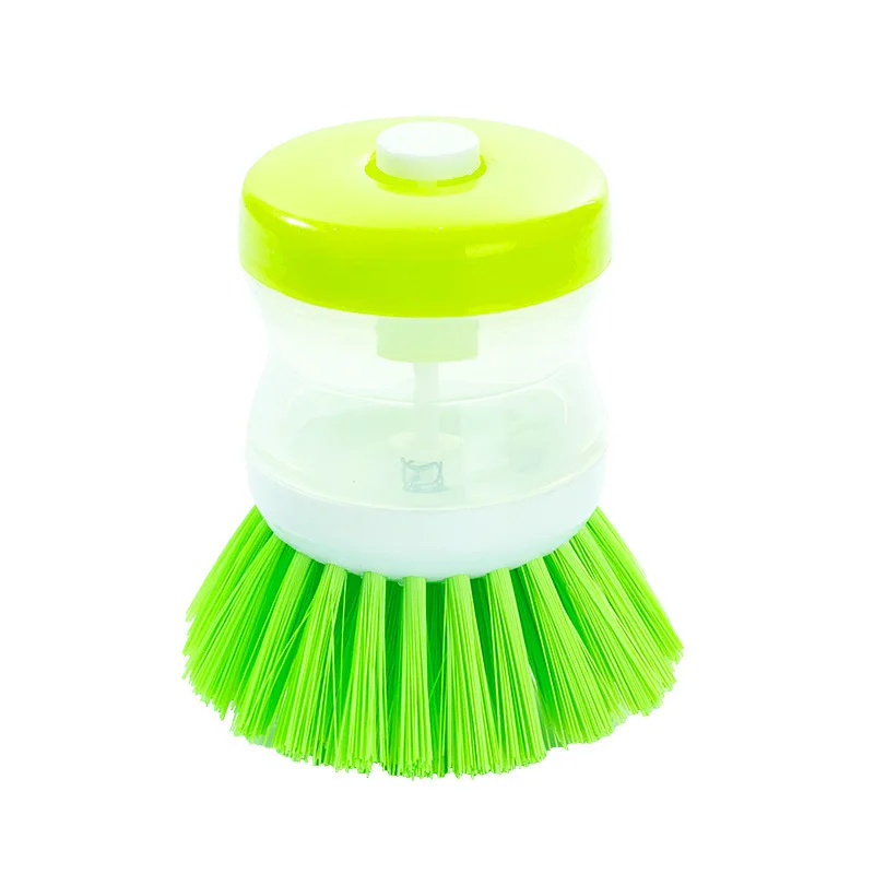 

MZL Automatically Add Liquid Pot Brush Pressure Liquid Dishwashing Cleaning Brush Kitchen Creative Plastic Brush