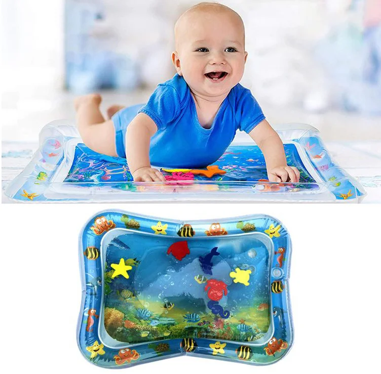 OEM manufacture 26inch Inflatable Baby Water Play Mat Premium Tummy Time Water Mat