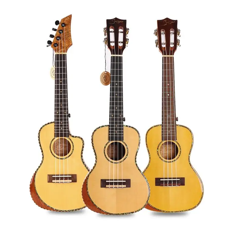 

oem professional china ukulele manufacturers travel concert size slim body solid spalted maple ukulele