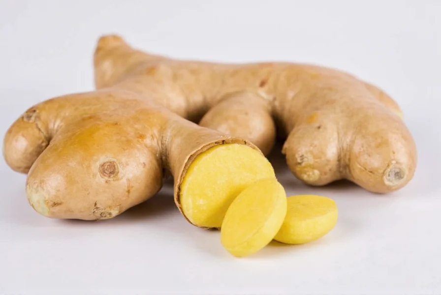 Scientific illustration showing ginger compounds interacting with digestive system receptors to reduce nausea signals