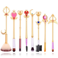 

Cosmetic Brush Set Pincel Maquiagem Metal Moon With Crystal Women Gifts Anime Jewelry Sailor Moon Makeup Brush Set