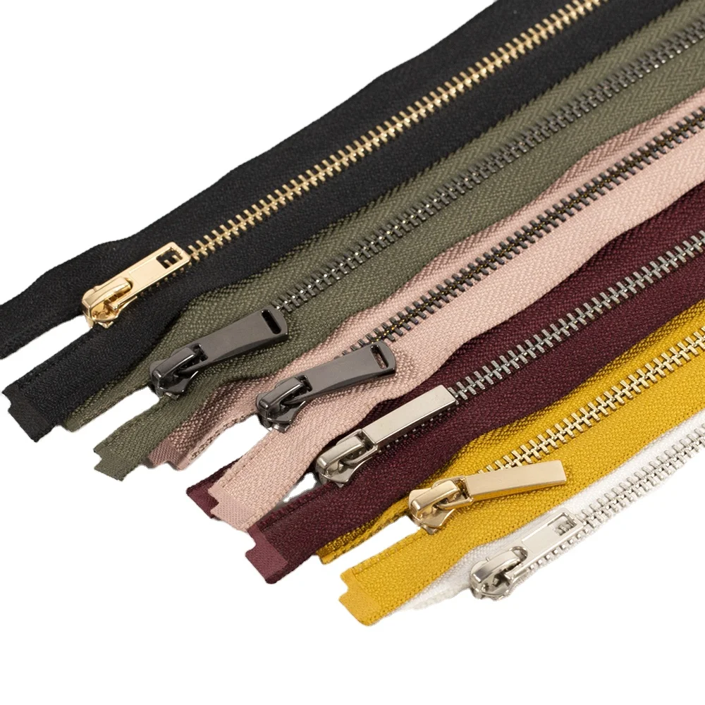 

High Quality Open-end Gold Garment Metal Zipper 5# Y Teeth Metal Zipper For Jacket