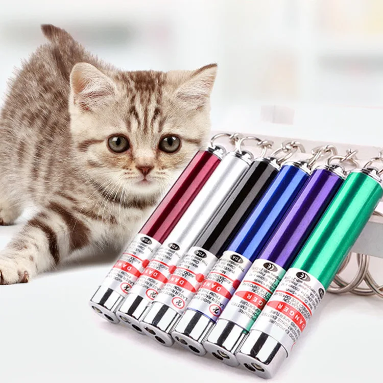 

Funny Pet LED 5MW Red Dot Laser Light 650NM Pointer Laser Pen Interactive Toy Cat Stick Random Color Laser Cat Toy XK0165, As random