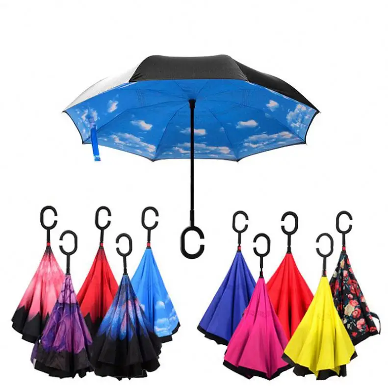 

K022 Reverse Rain Umbrella for Women Folding Double Layers for Men Self Stand Women's Umbrella Inverted Windproof Umbrellas