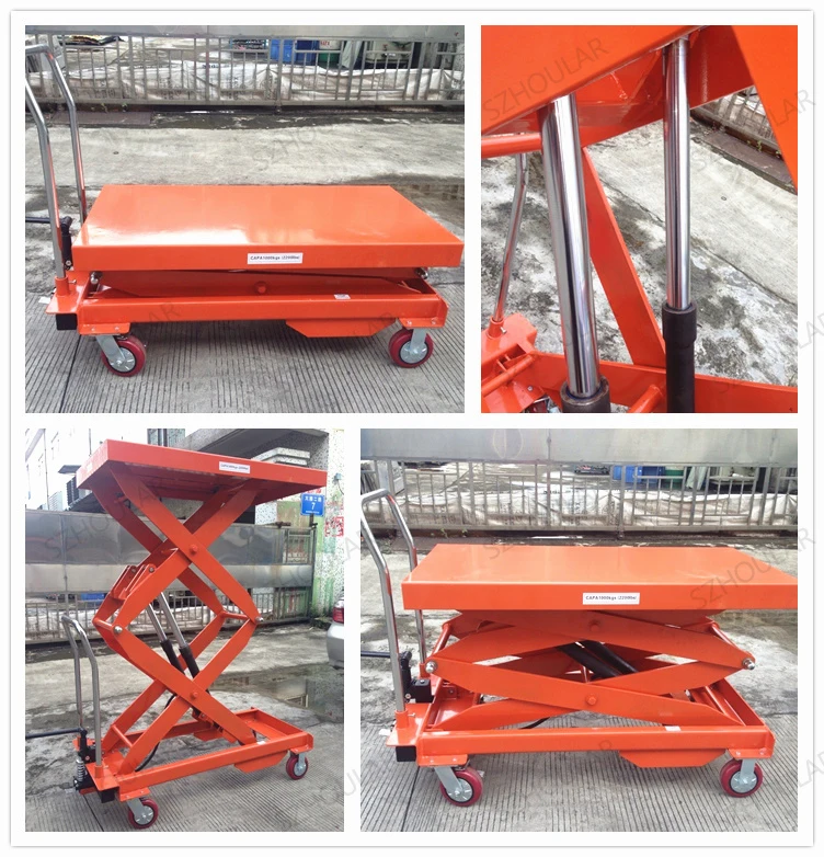 1ton 1.7m Lift Table Industrial Lifting Platform Manual Scissor Lift