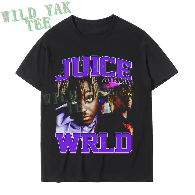 

Harajuku Vintage Tshirt Hip Hop Juice Wrld Men's T-shirt Workout Shirts Trendy Loose Oversized Men T Shirt Black Tees Hombre