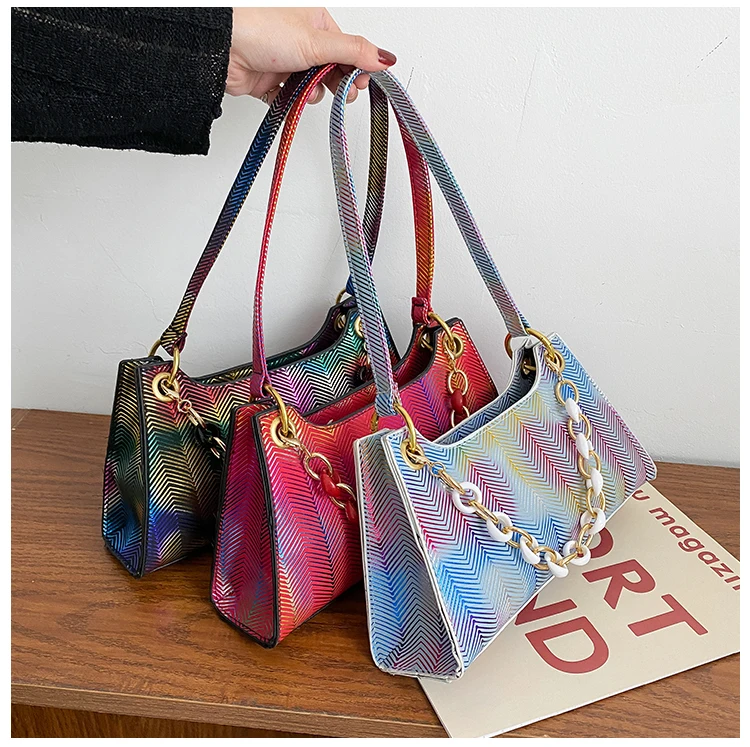 

2021 Messenger Ladies Handbags females Rainbow Hand bags Lady Popular Purses