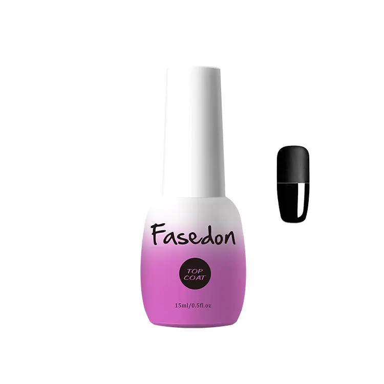 

Fasedon Brand 15ml purple bottle top Coat private label top coat gel polish