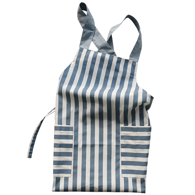

Luxury Cotton Linen Apron Quick-dry Cross Shape Smudge-proof Sleeveless Aprons Double Pockets Cooking Aprons