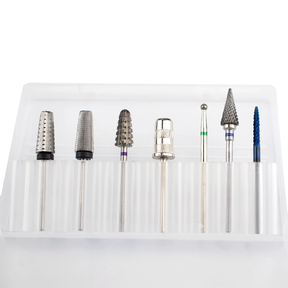 

popular Coating 7 in 1Tungsten Durable carbide electric golden nail file diamond nail drill bits for nail drills In Manicure SET, White