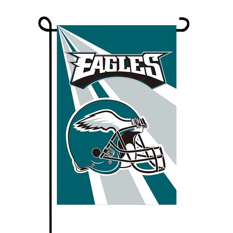 Fast Shipping 100D Polyester 12x18 Inches Custom for NFL All Football Team Garden Yard Flags with Fiberglass Flagpole