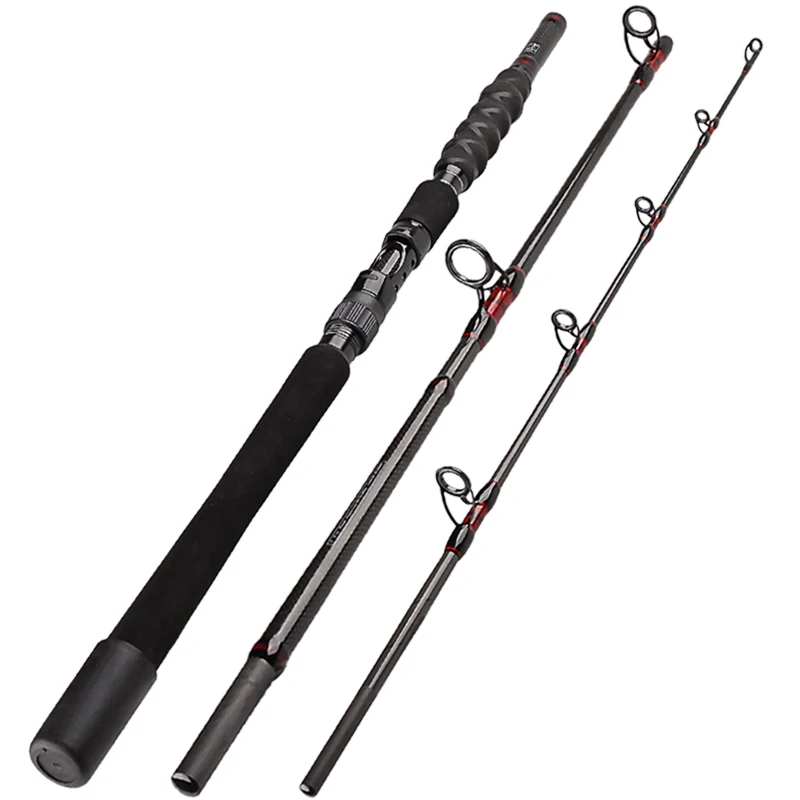 

Wholesale price 3 section carbon fiber boat fishing rod trolling fishing rod Pesca big grouper Fishing Rods in stock
