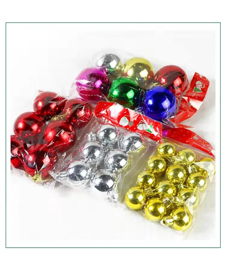 

Hot Sale 6 Pcs/Set 12 Colors Glitter Christmas Baubles Ornament Ball Party Home Garden Decoration For Christmas Tree Decoration