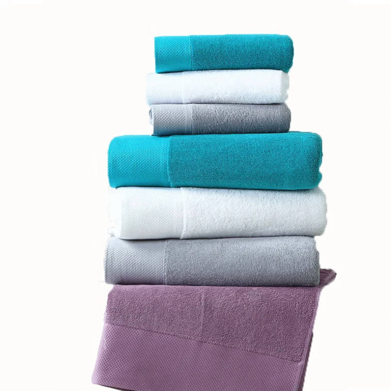 

Good Quality 100% Cotton Thick Custom Embroidery Logo Bath Towel Hand Towel Face Towel Set