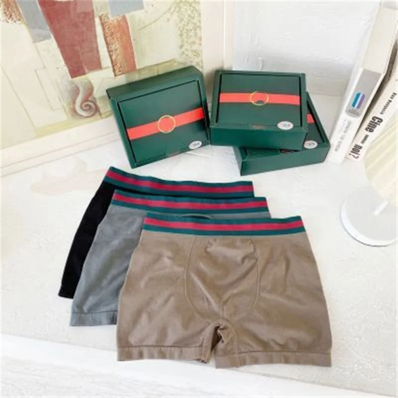 

New Arrival Stripes Letter H Brand Men's Underwear, Black+brown+gray