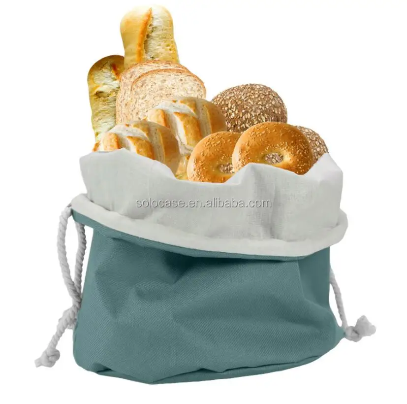 Cotton Canvas Storage Basket for Bread and Other Items Shopping Bag