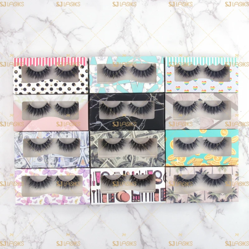 fluffy eye look custom 3d mink lashes with custom eyelash styles/lengths available sliding lash case private label