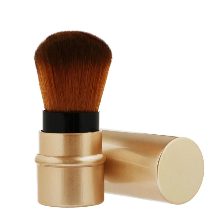 

High quality Retractable Single Foundation Powder Makeup Blush Brush Private Label, Pink,black,gold