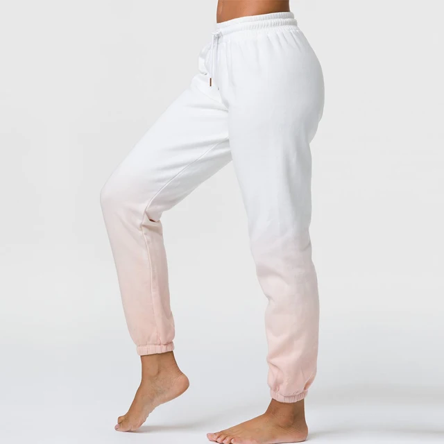 white ribbed joggers