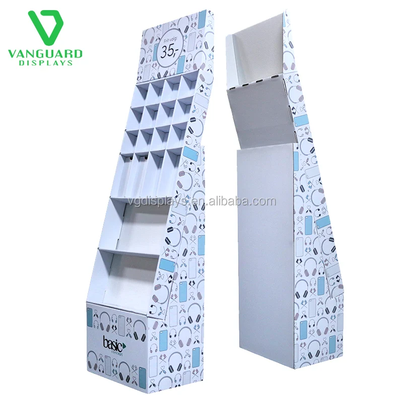 Free Custom Design Retail Corrugated Paper Floor Display Stand Rack For ...
