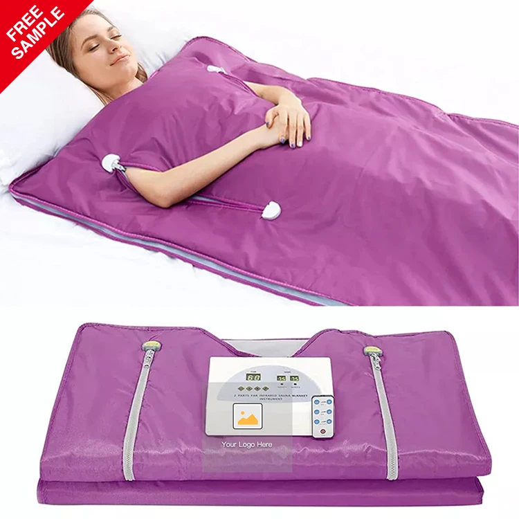 

Professional 2021 Portable Custom 3 Zone Far Infrared Fleece Sauna Blanket body Slimming for weight loss and detox