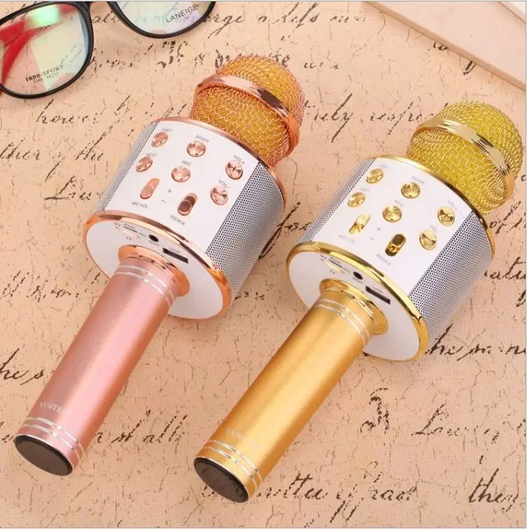 

Mobile phone karaoke Wireless home microphone Bring their own audio WS858