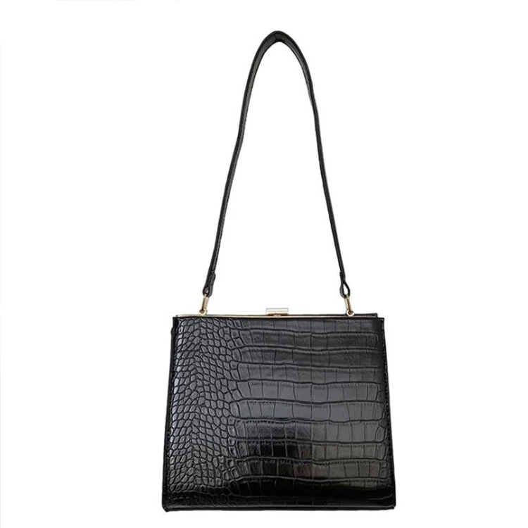 

2021 Spring Popular Fashion Shoulder Hand Clip Bags Crocodile Skin In Bulk Handbags From China Manufacturer, 4 colors in storage and custom color is workable