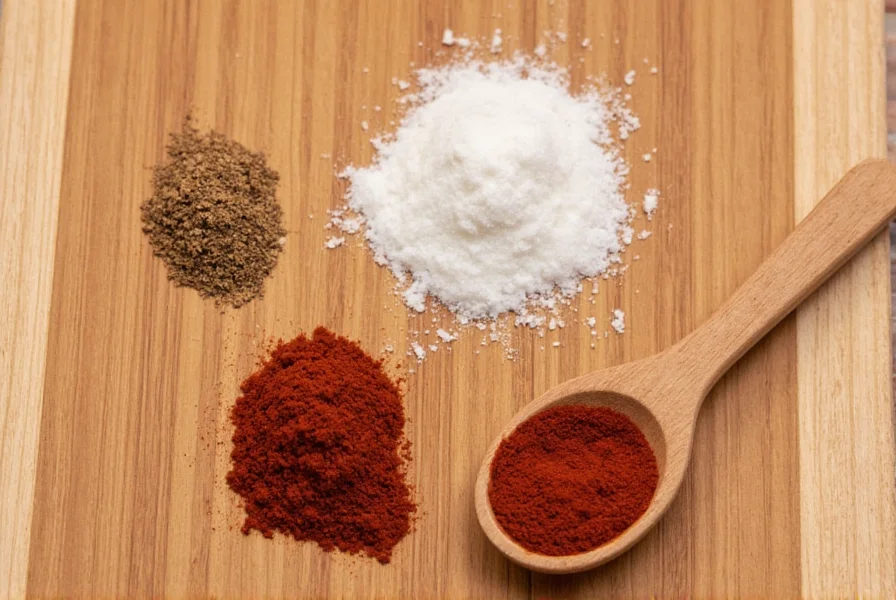 Close-up of spices being rubbed between palms