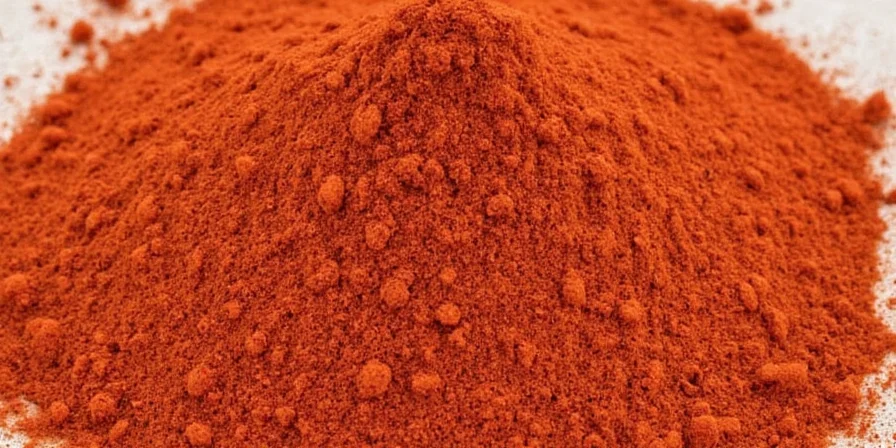Close-up of Texas chili powder in a glass jar