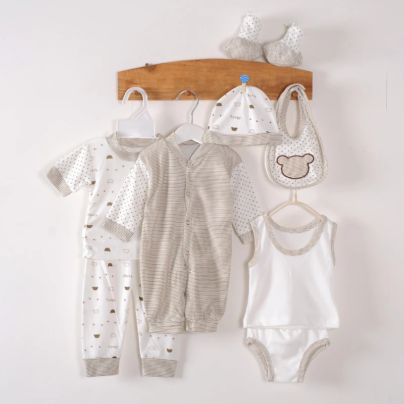 

6 Pcs Baby Rompers Set 100% Cotton Clothes Long Sleeve Cartoon Newborn Baby Rompers, Same as pic