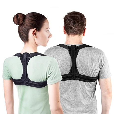 

New Upper Back Clavicle Support Correct Back Shoulder Straight Unisex Clavicle Posture Corrector for man women kids, Black