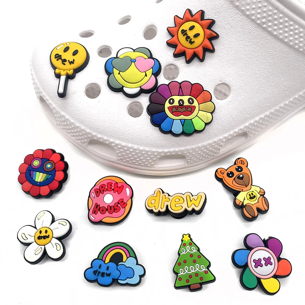 

2022 design soft PVC sunflower cartoon children's shoes decoration DIY crocodile shoes Charm