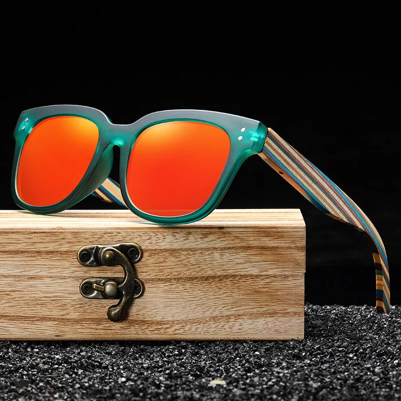 

Fashion Sunglasses Eyeglasses Five Colors PC Frame and Colored Wooden Temple, Mix