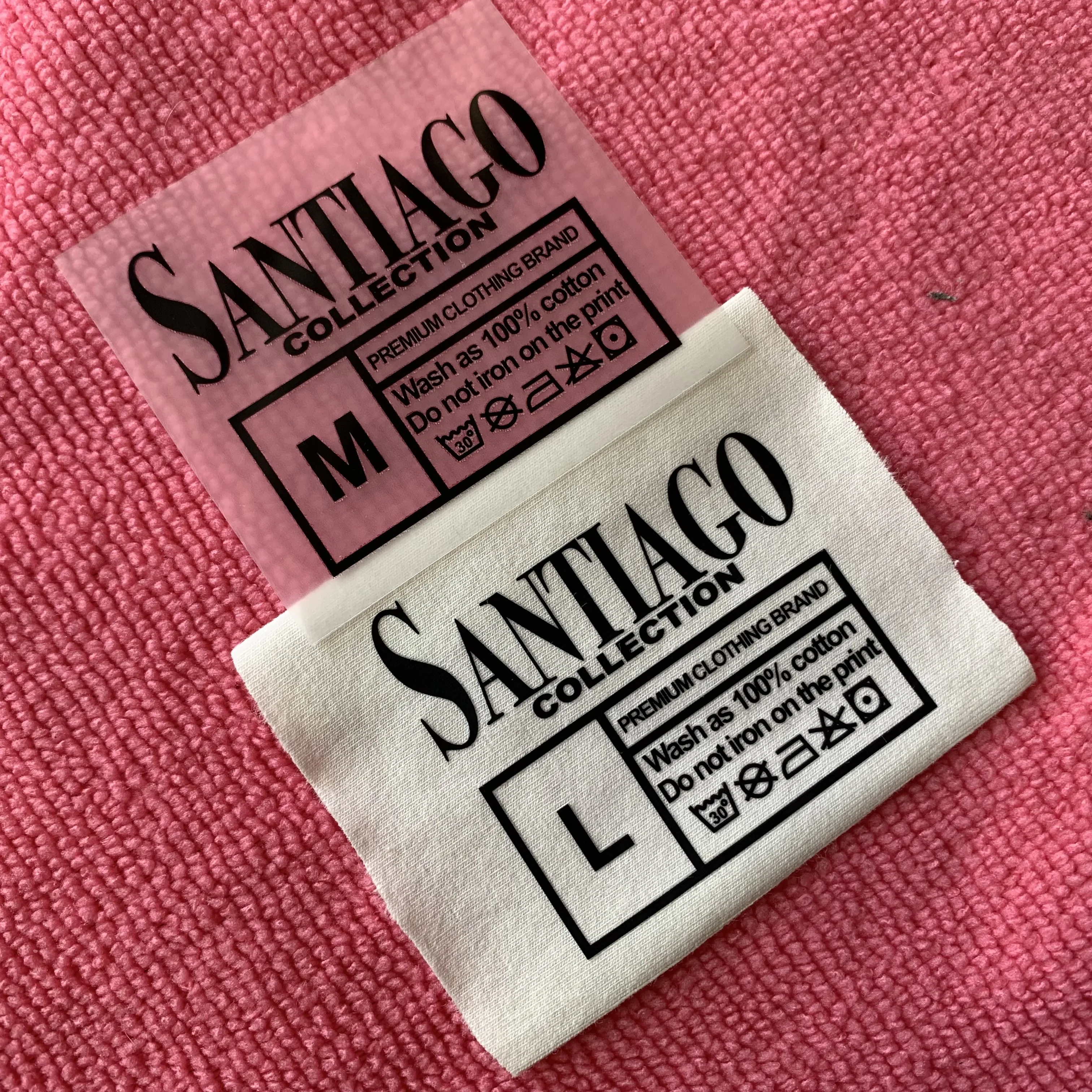 T-Shirt Washable Heat Transfer Neck LabelIron on Logo Heat Transfer Label for Collar