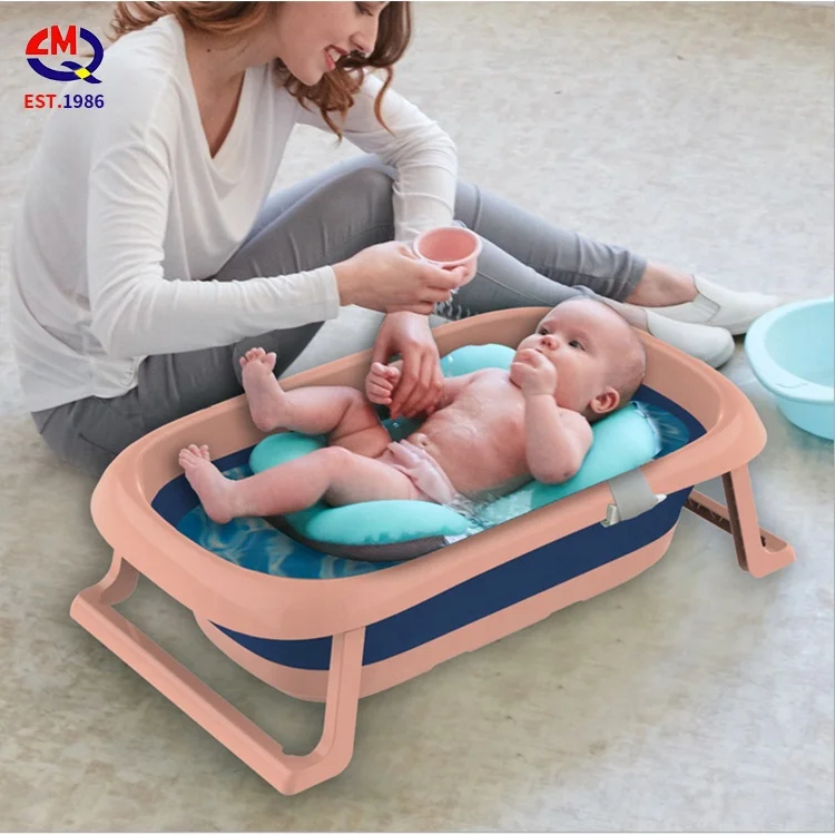 

new style popular foldable cheap newborn bath tub collapsible baby bathtub set, Pink/blue