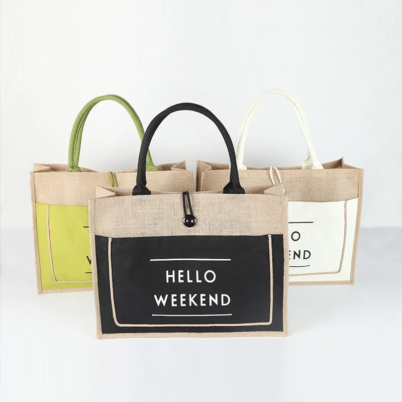 

Customized Logo Wine Shopping Burlap Jute Tote Bags