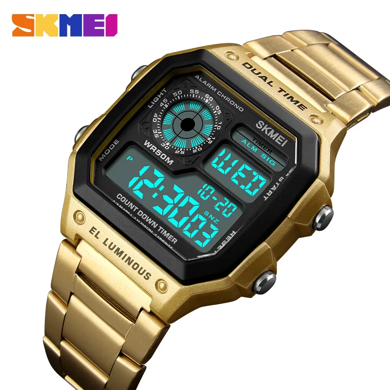 

SKMEI 1335 Fashion electronic man watch chronograph luminous waterproof led digital men watches, As pictures