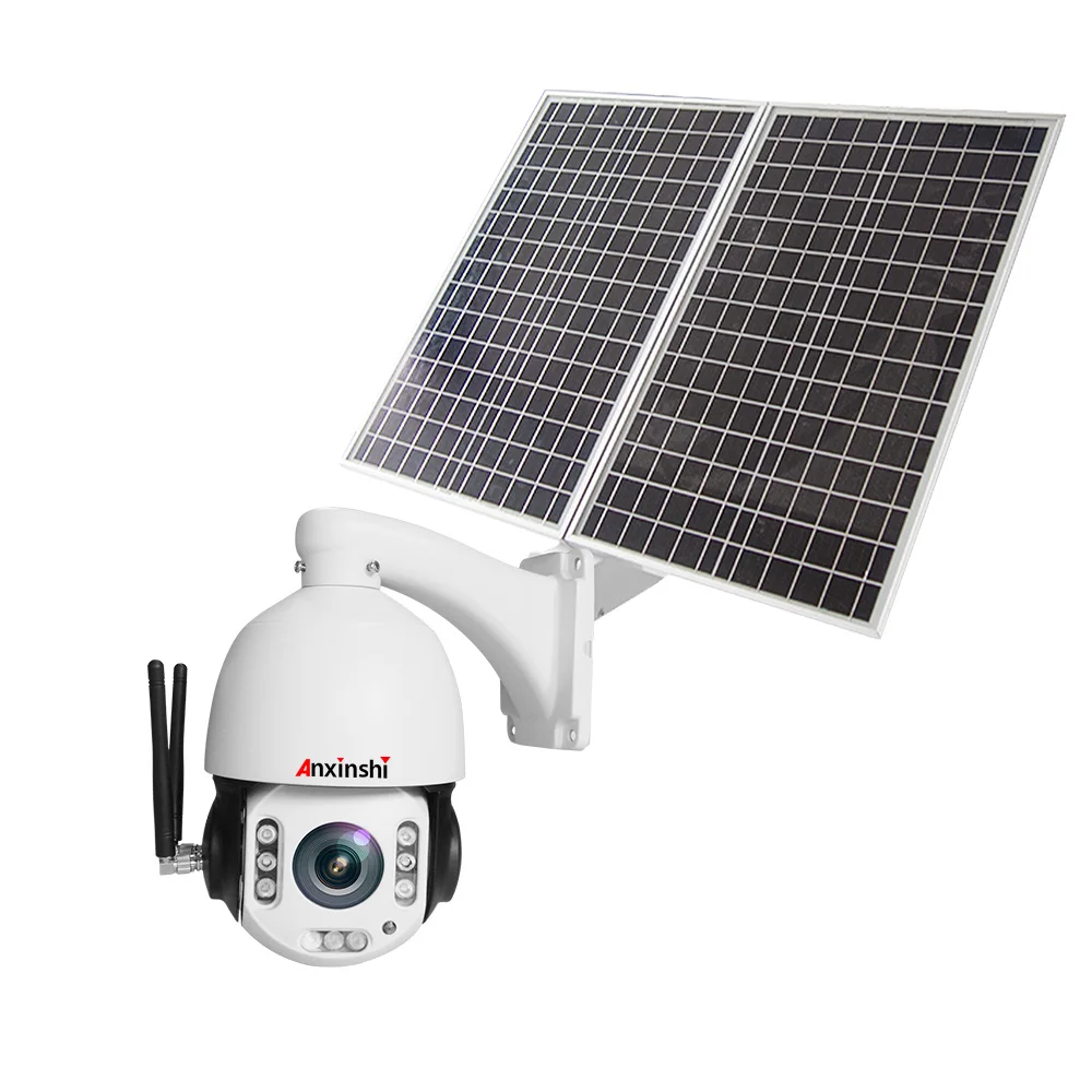 

Anxinshi 4G Wifi Camera with Solar Panel Support Human Tracking Two Way Audio 5MP 30X Zoom CCTV PTZ camera