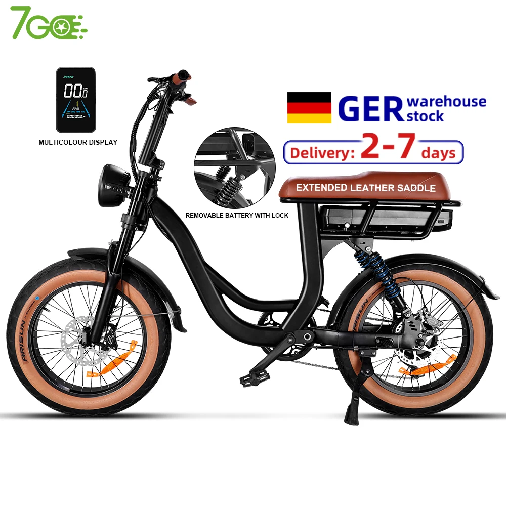 

7Go EB8 EU NL US warehouse 750w 17.5ah Long range electric delivery bike Step Though Electric Bike for Women Fat Tire Ebike