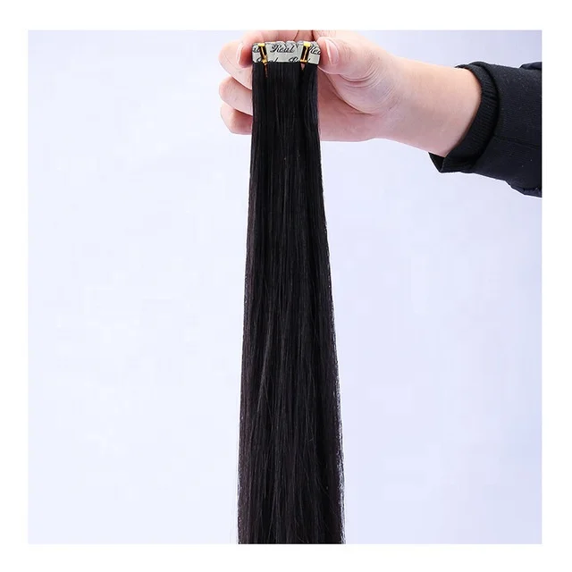 

BEAU FLY Hot Selling 6D 20 Pieces Black Long Straight Traceless Human Hairpiece Extensions