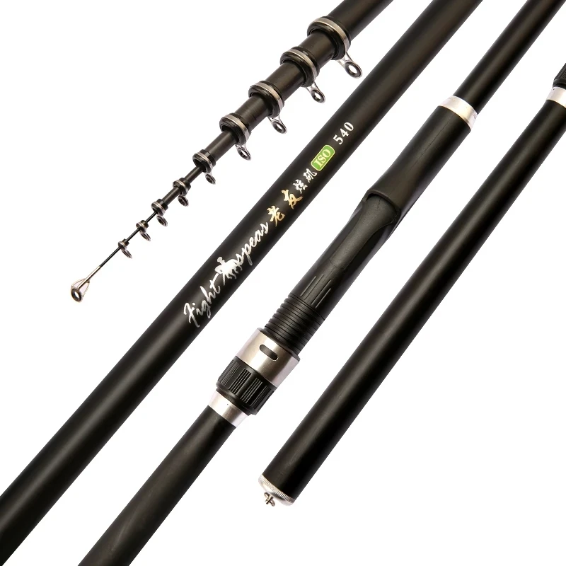 

Beach Black Carbon Carp Super Strong Toughness High Power Saltwater Heavy Spinning Rod With Wheel For Fishing, Customized color