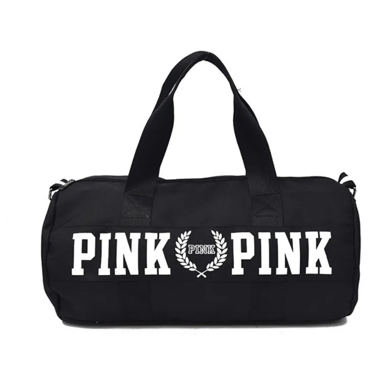 

fitness pink travel duffel bag, Black