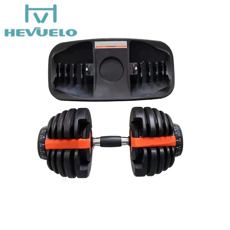 

Wholesale direct sales smart 40 kg adjustable dumbbell fitness equipment, Black+red