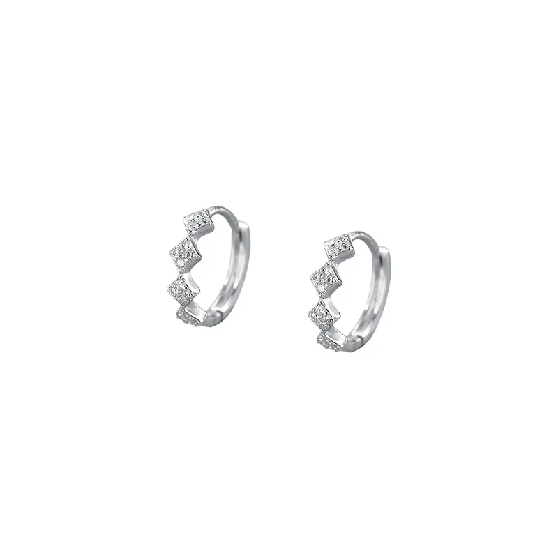

women fashion 925 silver small round micro zircon hoop earring mini clip on earrings jewelry