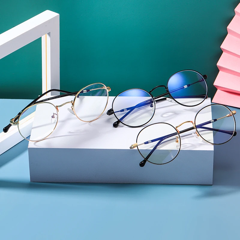 

2020 Fashion Japan Korea Women Light shortsighted anti blue ray Frame Clear Lens Glasses 7022
