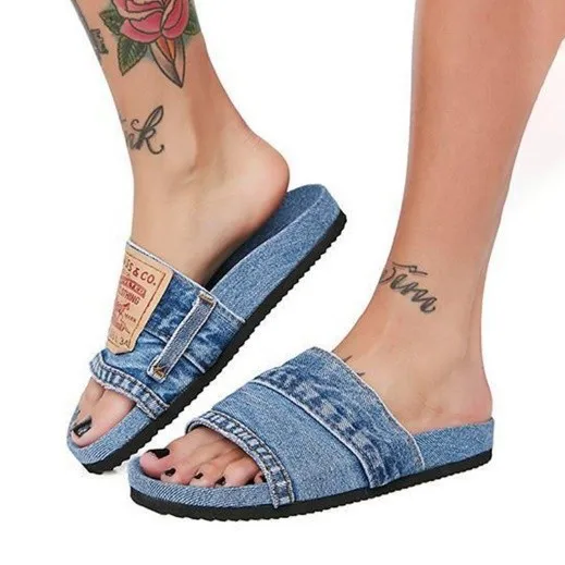 

women's Jeans fabric corks beach sandal and fashion new styles corks fashion shoes