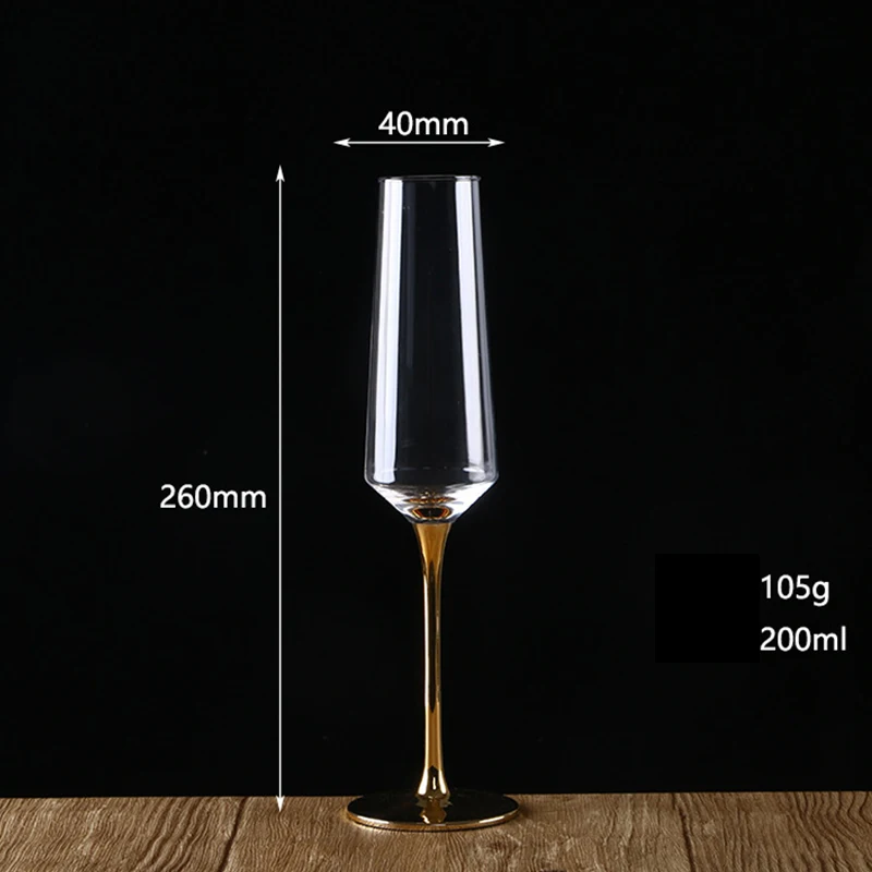 
China Factory Custom Gold Stem Red/White Decorative Unique Fancy Wine Glass Cup 